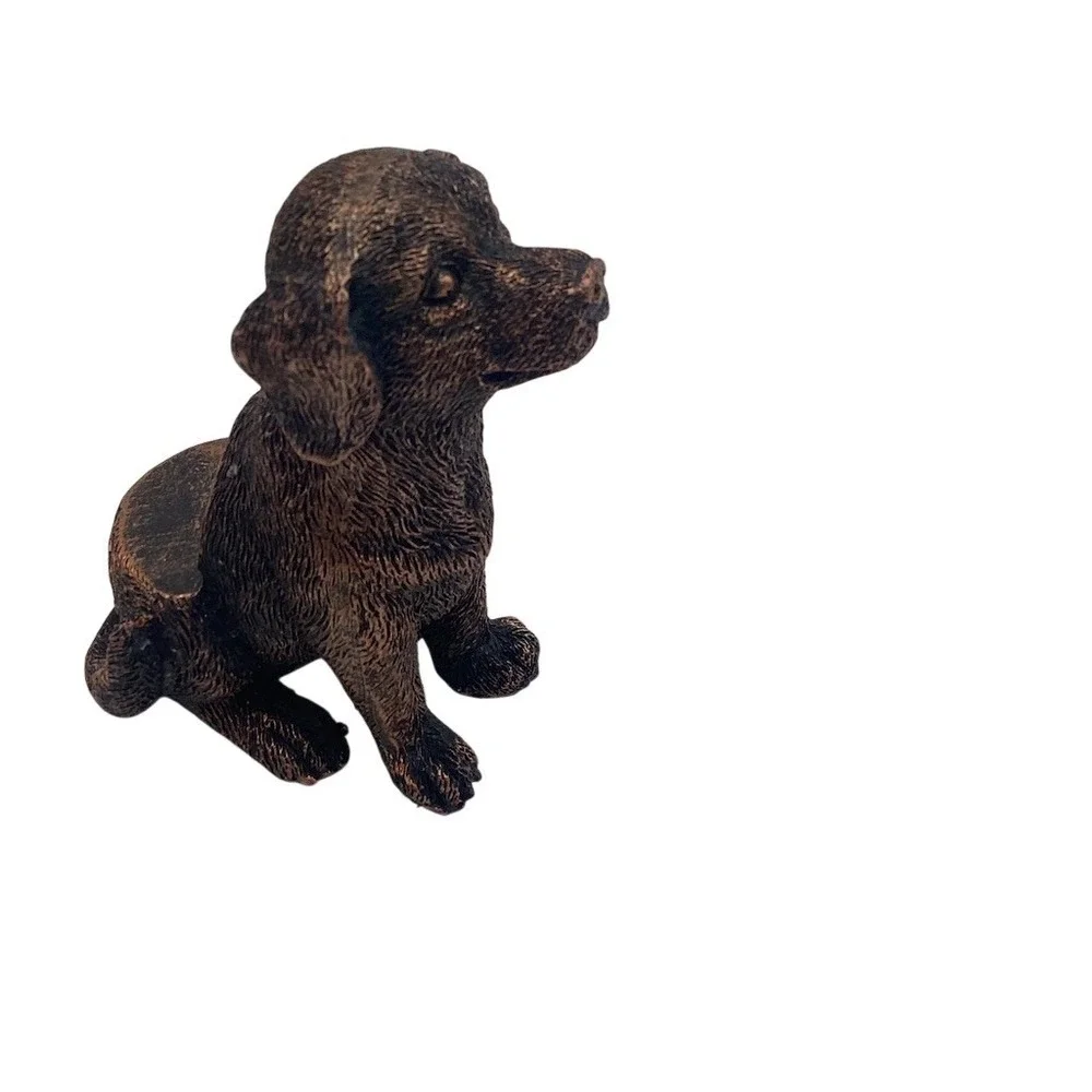 Sitting Labrador‎ Puppy Figurine Doorstop Paperweight Brown